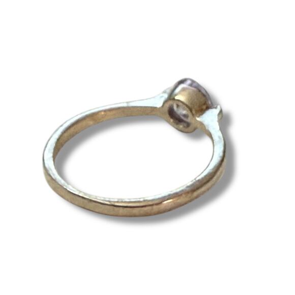 Faux Amethyst Solitaire Light Purple Silver Ring Size 6.5 NEW - Picture 4 of 4